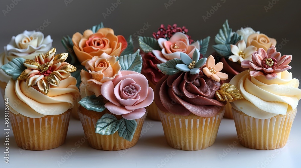 Artisanal Cupcakes Create beautifully decorated cupcakes with intricate frosting designs AI generated Artisanal Cupcakes Create beautifully decorated cupcakes with intricate frosting designs AI generated