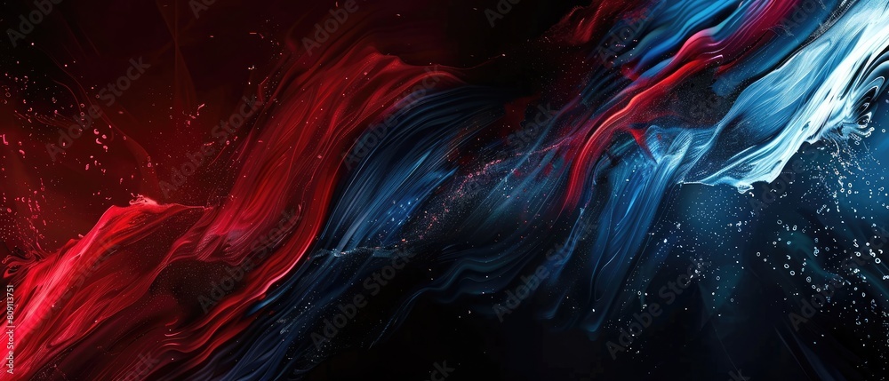 Obraz premium Minimalist abstract design with blue, red, and black elements