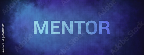 Mentor isolated on fabric blue banner background abstract