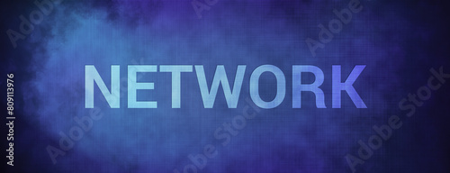 Network isolated on fabric blue banner background abstract