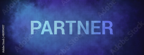 Partner isolated on fabric blue banner background abstract