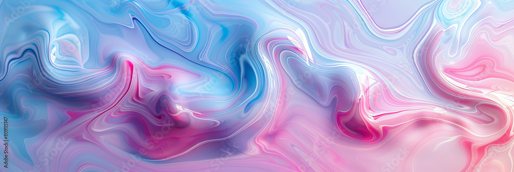 Fototapeta premium Swirling Pastel Colors in Abstract Marble Design with Blue and Pink Hues