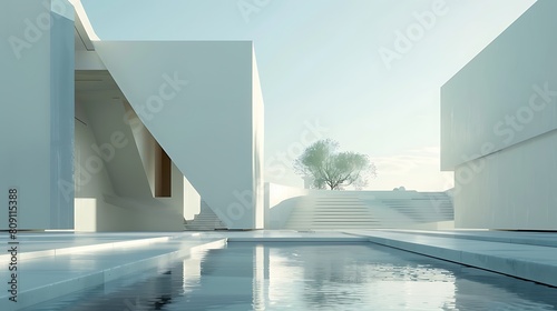 The symphony of light and shadow accentuating the beauty of a contemporary white building
