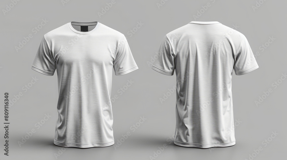 Plain White T-Shirt Template Displayed on a Grey Background Plain White T-Shirt Template Displayed on a Grey Background