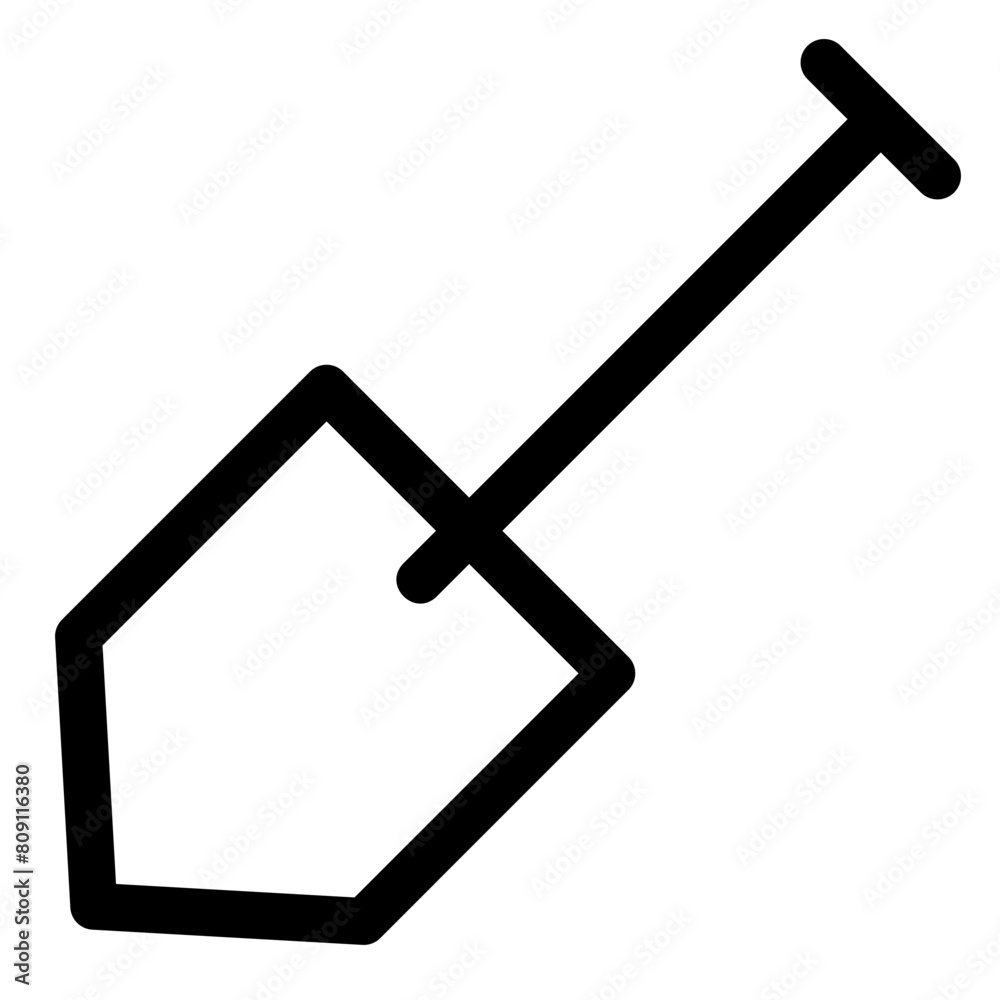 shovel line icon isolated on white background shovel line icon isolated on white background