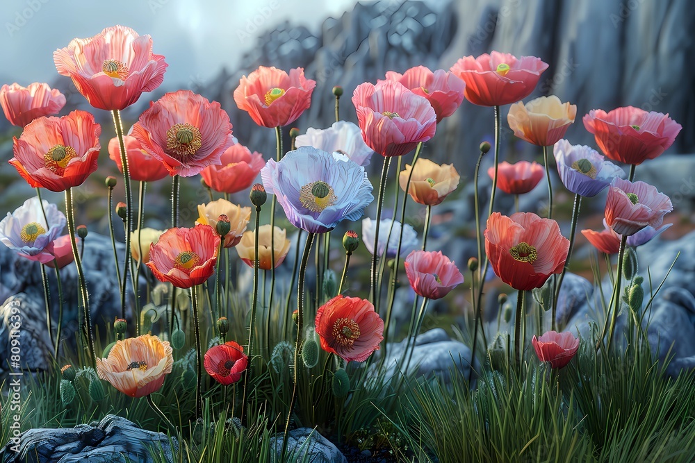 Fototapeta premium Poppies blooming in the meadow