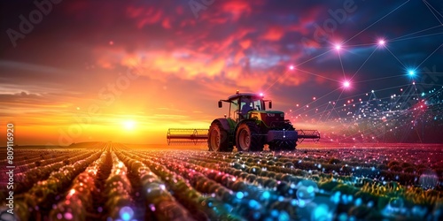 Blockchain tech visually tracks secure journey of farm products from field to consumer. Concept Blockchain Technology, Supply Chain, Traceability, Food Safety, Transparency