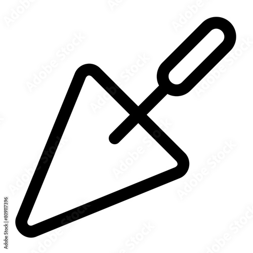 trowel line icon isolated on white background