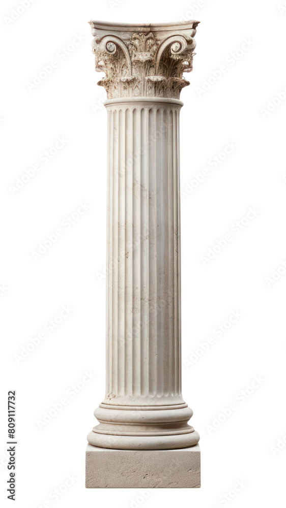 Fototapeta premium PNG Old classical greek column architecture white background colonnade