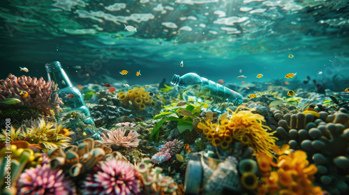 Pollution of the environment, ocean and reservoirs by plastic and garbage. A threat to the existence of the inhabitants of the seas. Plastic recycling