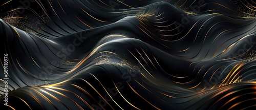abstract illustration luxurious black line background