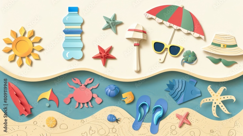 beach accessories on the beach
