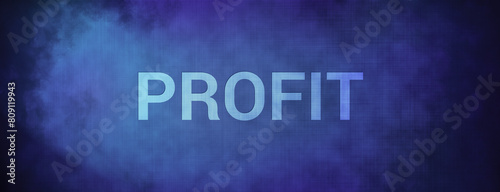 Profit isolated on fabric blue banner background abstract