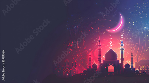 Eid al adha islamic poster  Background design.Eid al adha  eid al fitr concept illustration background Generative Ai