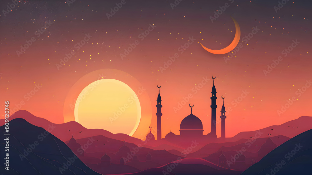 Eid al adha islamic poster, Background design.Eid al adha, eid al fitr concept illustration background,Generative Ai Eid al adha islamic poster, Background design.Eid al adha, eid al fitr concept illustration background,Generative Ai
