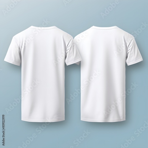 T-shirt mockup. White blank t-shirt. Generative AI. © Studicon
