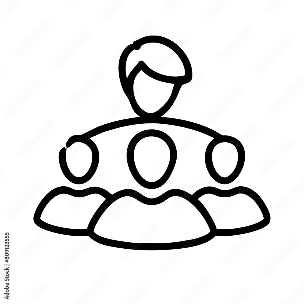 A man is standing in front of a group of people, isolated on a transparent background, vector A man is standing in front of a group of people, isolated on a transparent background, vector