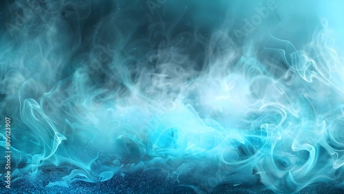 Bluegreen Glitter Mist: Abstract Art Background with Black Hues. Concept Abstract Art, Glitter Mist, Bluegreen, Background, Black Hues