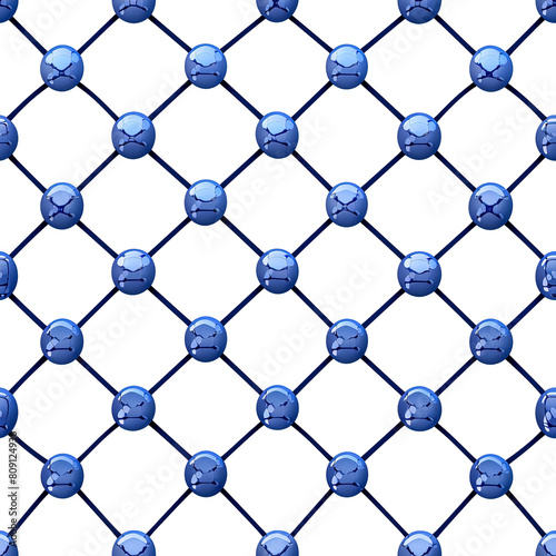 Seamless abstract geometric background with a blue lattice structure isolated on white background.