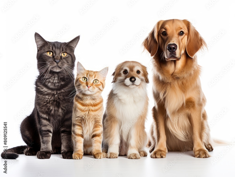 Dogs and cats sitting next to each other, Dogs and cats sitting in row. Dogs and cats sitting next to each other, Dogs and cats sitting in row.