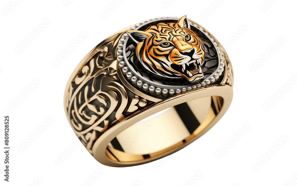 Fototapeta premium tiger head isolated on white