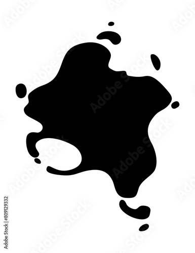 Paint blot. Creative isolated paint brush stroke or spot. Ink smudge abstract shape stain texture. Grunge design element