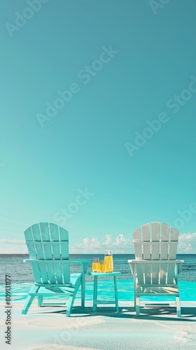 A beach chairs and umbrella on the beach.