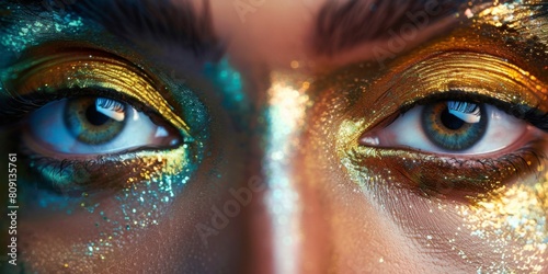 Glamorous Eyes Close-Up, Beauty Salon Color Palette, AI Created photo