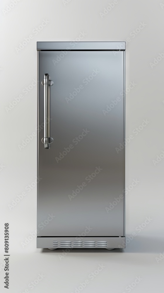 Stainless steel refrigerator on isolated background. Stainless steel refrigerator on isolated background.