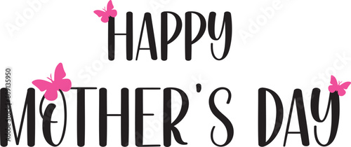 Happy Mother's Day vector with pink colour