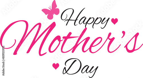 Happy Mother's Day vector with pink colour
