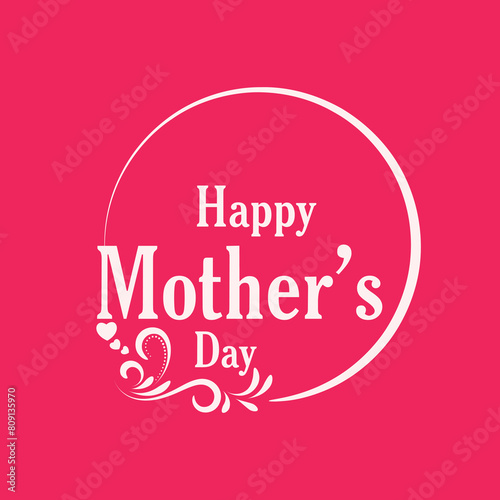 Happy Mother's Day vector with pink colour