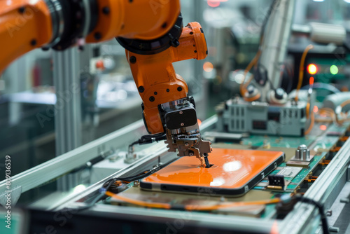 Wallpaper Mural A robotic arm is working on a piece of electronic equipment Torontodigital.ca