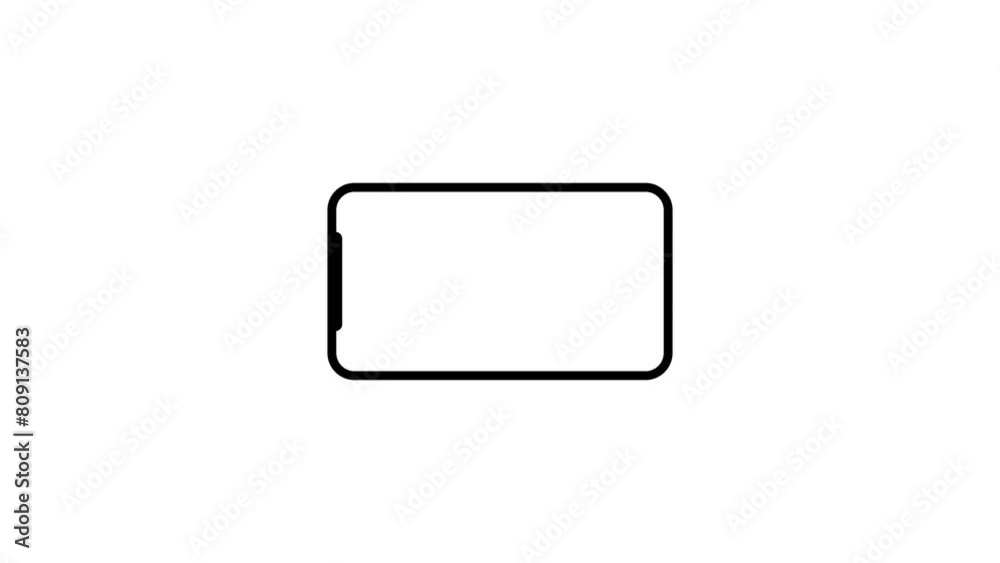 Rotate smart phone isolated icon. Device rotation symbol on transparent background. Phone rotation icon concept animation