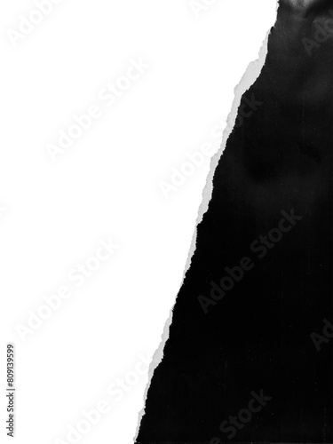 Papel rasgado transparente. Detalhe elemento gráfico. rasgar, com fundo transparente. Estilo retrô, vintage, antigo. Desgin. preto e branco. Sombra suave. photo