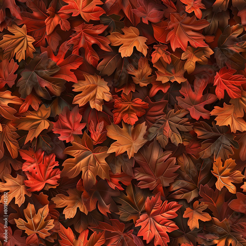 Colorful Leaves Blanketing the Ground in a Seasonal Spectacle