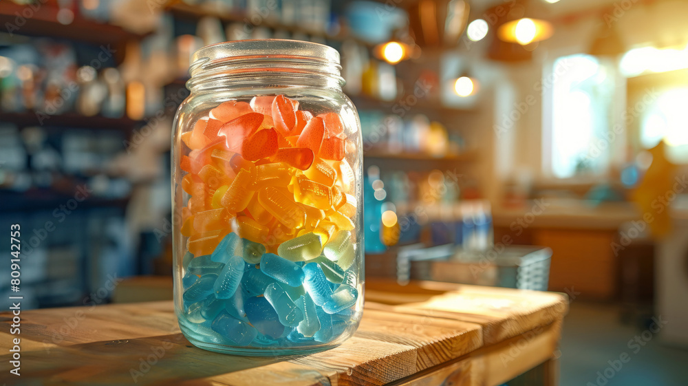 Jar of colorful candies Jar of colorful candies