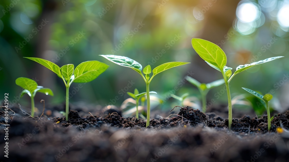 agriculture plant seeding growing in garden. agriculture plant seeding growing in garden.