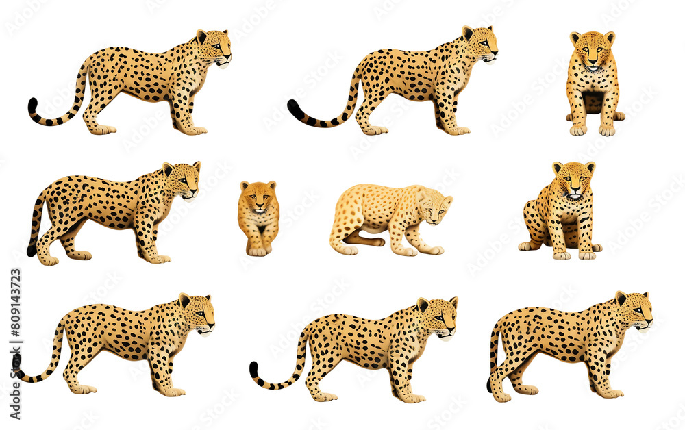 Naklejka premium cheetah and cubs