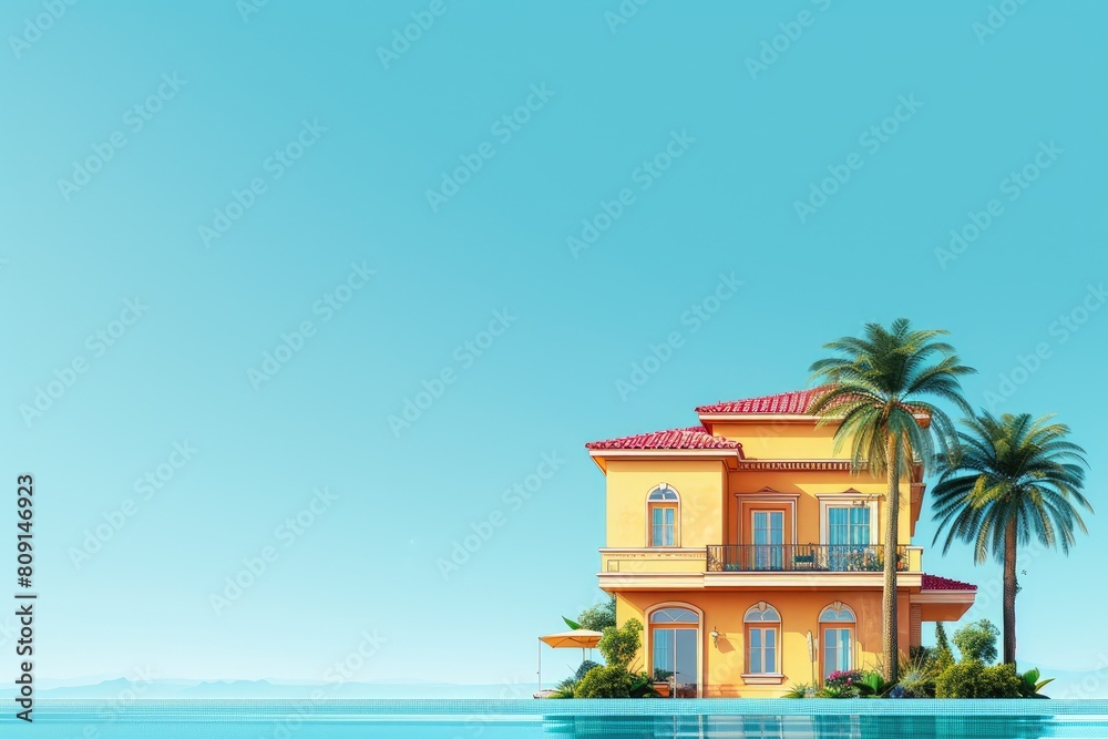 Obraz premium Luxurious Villa against Azure Sky