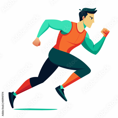 Running and Jugging vector illustration 