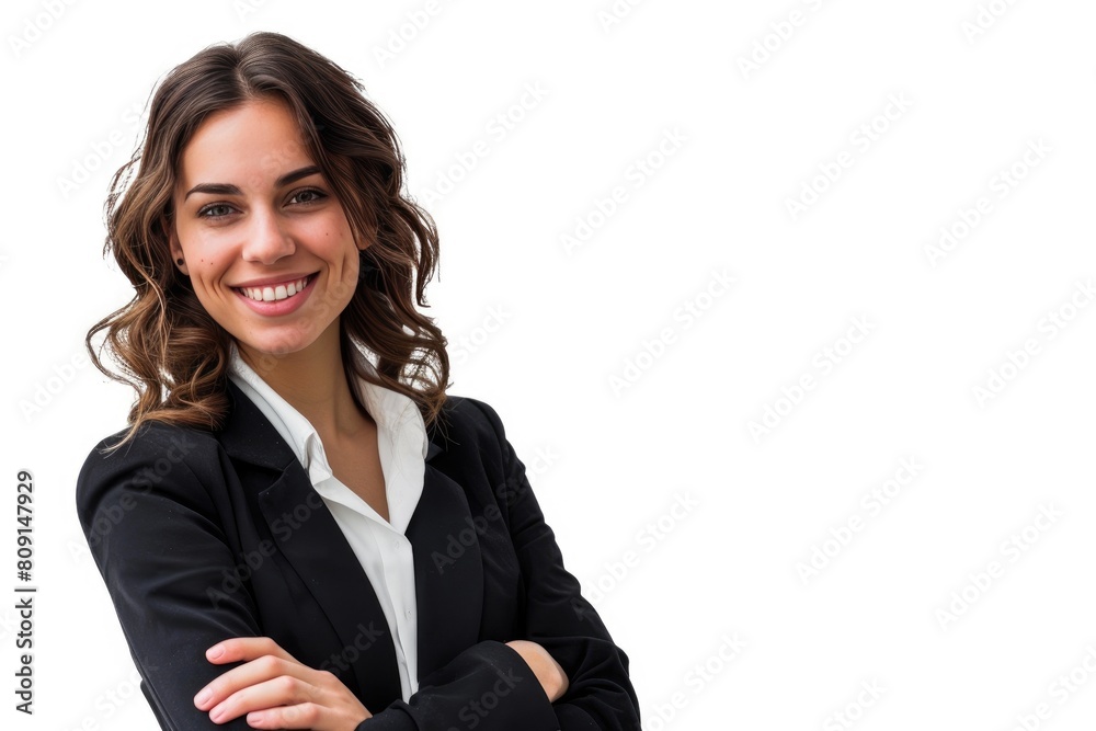 Happy Business Professional in White Isolation