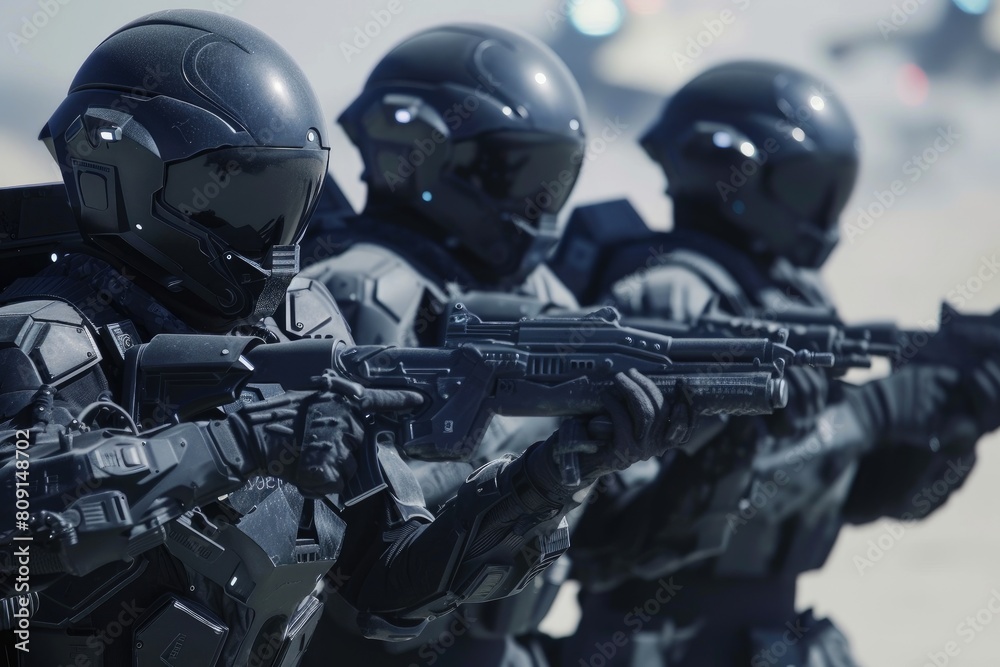 Fototapeta premium High-Tech US Marines Ready for War