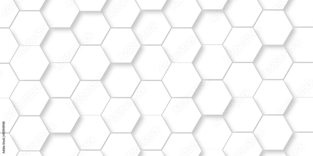 Abstract pattern with hexagonal white and gray technology line paper background. Hexagonal 3d vector grid tile and mosaic structure mess cell. white and gray hexagon honeycomb geometric copy space. Abstract pattern with hexagonal white and gray technology line paper background. Hexagonal 3d vector grid tile and mosaic structure mess cell. white and gray hexagon honeycomb geometric copy space.