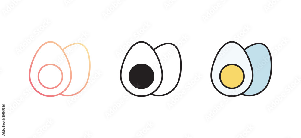 Boiled Egg icon design with white background stock illustration Boiled Egg icon design with white background stock illustration