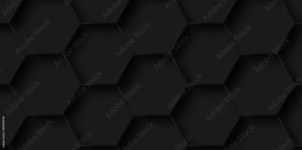 Vector pattern with hexagonal black and gray technology creative line paper background. Hexagonal 3d grid tile and mosaic structure mess cell. dark black gray hexagon honeycomb geometric copy space. Vector pattern with hexagonal black and gray technology creative line paper background. Hexagonal 3d grid tile and mosaic structure mess cell. dark black gray hexagon honeycomb geometric copy space.
