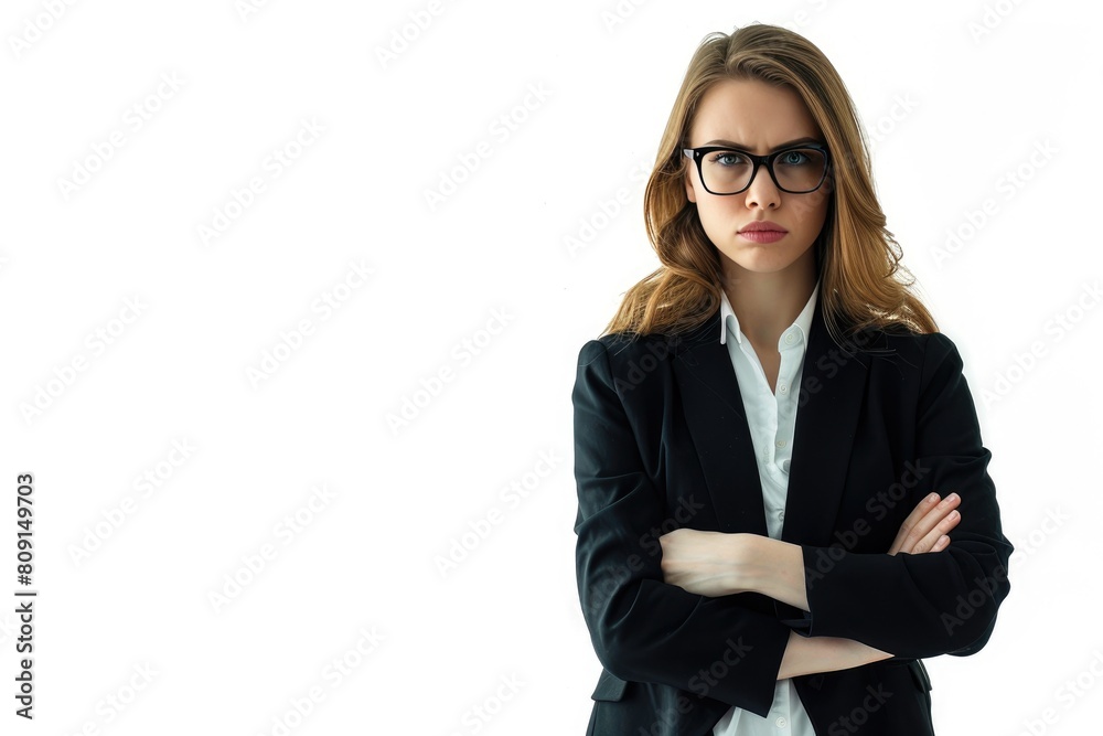 Mad boss with text area, white background Mad boss with text area, white background