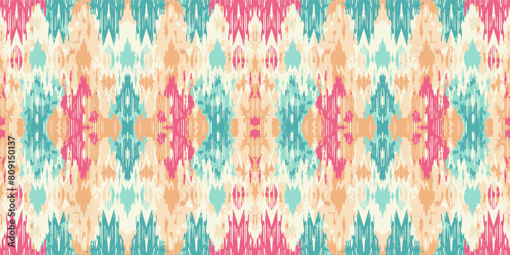 Seamless batik pattern,Seamless tribal batik pattern,and Seamless colorful pattern resemble ethnic boho, Aztec,and ikat styles.designed for use in wallpaper,fabric,curtain,carpet,Batik Embroidery
