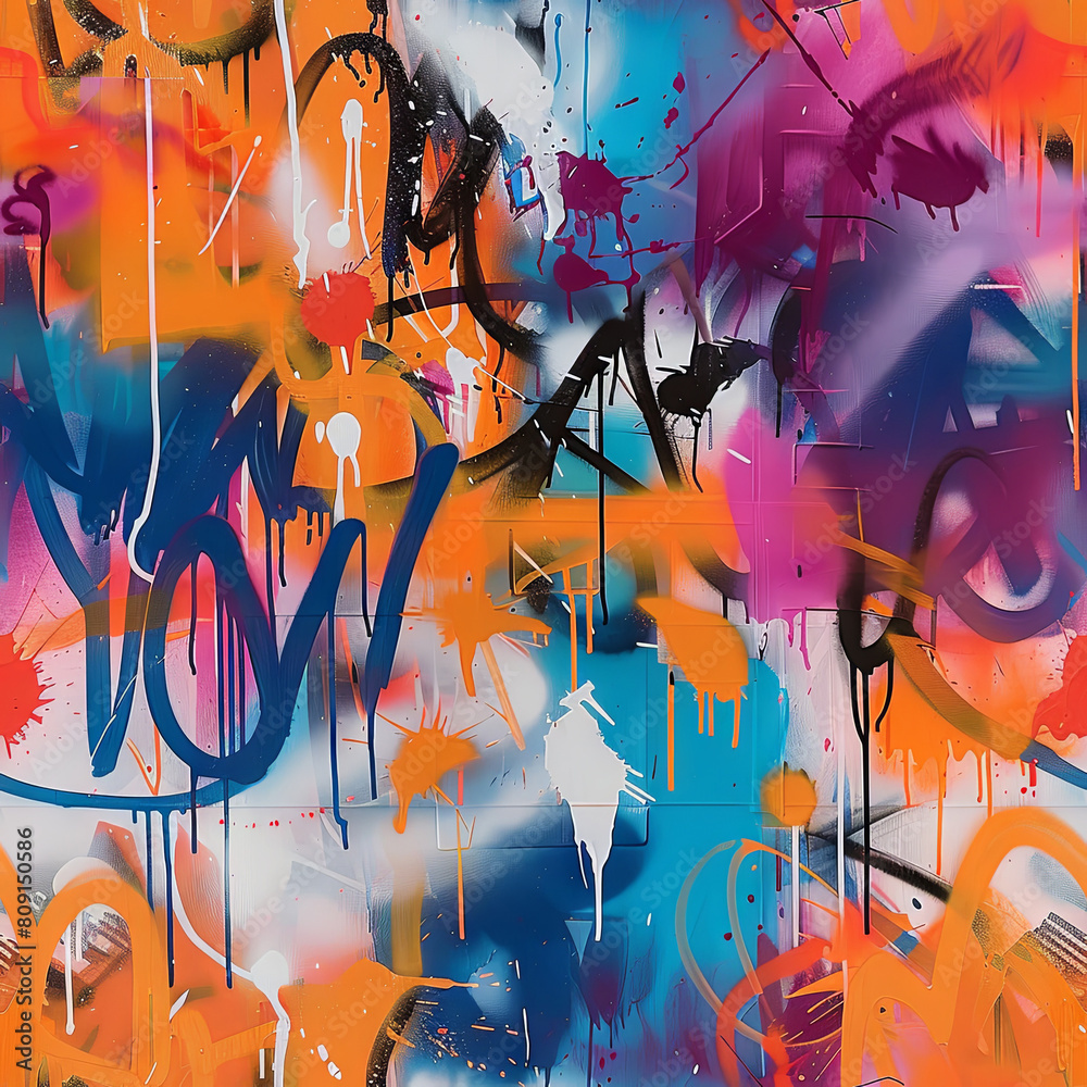 A Burst of Colorful Graffiti Artistry on a Clean White Wall A Burst of Colorful Graffiti Artistry on a Clean White Wall