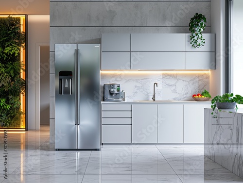 Close-up of a modern kitchen appliance showcasing its sleek design and energy-saving features.
